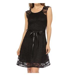 Black A-line lace dress